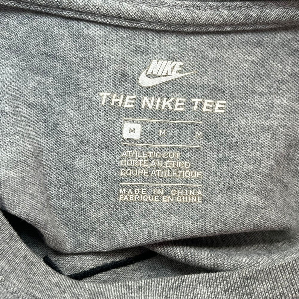 Nike Gray Heather Tee Unique Black Futura Raised Logo Short Sleeve Shirt - Picture 5 of 8